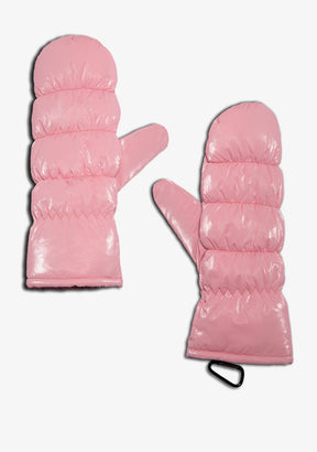 Nordic Bomb Puffer Mittens Pink