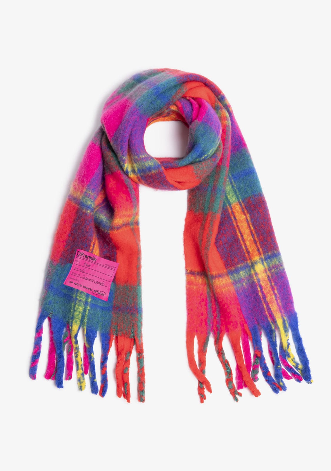 Nordic Basic Plaid Scarf Pink / Blue