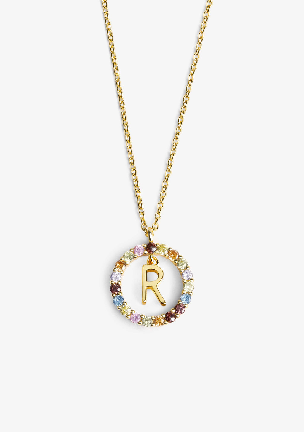 R hot sale gold pendant